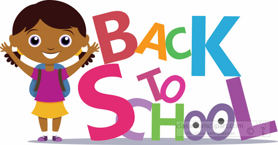 Young Female Student Standing Aside Text Back To School Clipart